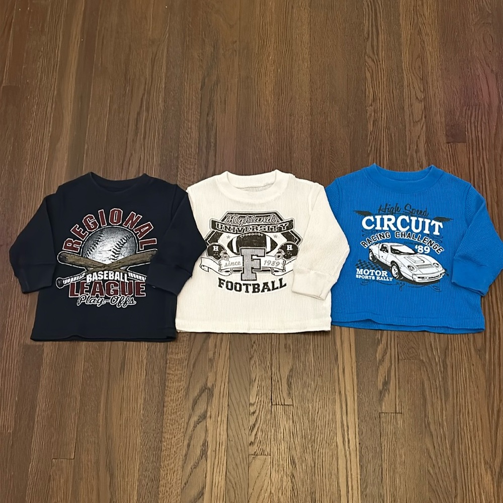 Lot of 3 Thermal Boys Sporty Shirts NWOT 6-9months